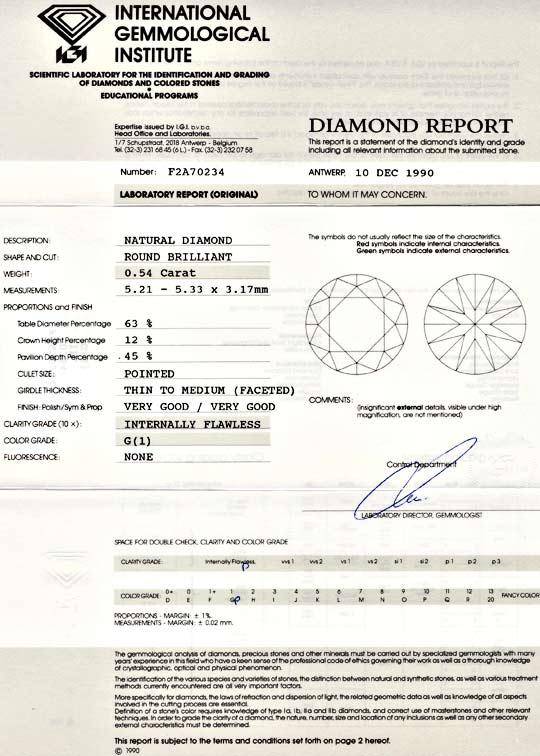 Foto 9 - Diamant IGI 0,54ct Lupenrein Top Wesselton VG/VG, D5589
