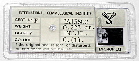 Foto 1 - Diamant 0,223Carat Brillant Lupenrein Top Wesselton IGI, D6314