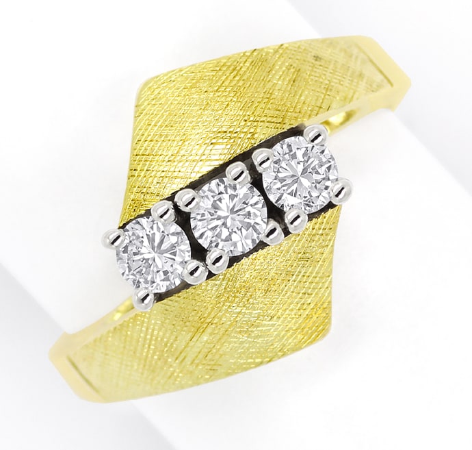 Foto 2 - Diamantring mit 0,43ct Brillanten Gelbgold und Weißgold, Q1312