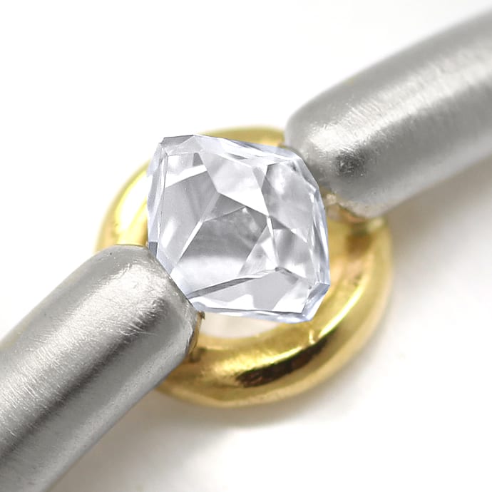 Foto 2 - Mondäner Design-Ring 0,45ct Oktaeder Diamant-Platin-Gold, S2496